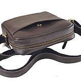 Сумка чоловіча через плече BGS 22*20*5 cм шкіряна коричнева флотар BGS3058, фото 5