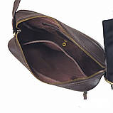 Сумка чоловіча через плече BGS 22*20*5 cм шкіряна коричнева флотар BGS3058, фото 6