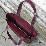 Стильна жіноча шкіряна сумка шопер BGS бордова 33*35*12 см BGS3060, фото 4