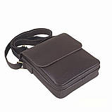 Сумка чоловіча шкіряна 2 відділи BGS 23*20*7 см коричнева флотар BGS3063, фото 2