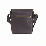 Сумка чоловіча шкіряна 2 відділи BGS 23*20*7 см коричнева флотар BGS3063, фото 6