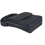 Сумка чоловіча шкіряна 2 відділи BGS 23*20*7 см чорна флотар BGS3064, фото 2