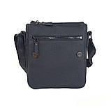 Сумка чоловіча шкіряна 2 відділи BGS 23*20*7 см чорна флотар BGS3064, фото 3