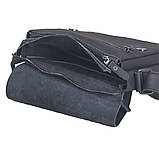 Сумка чоловіча шкіряна 2 відділи BGS 23*20*7 см чорна флотар BGS3064, фото 5