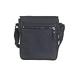 Сумка чоловіча шкіряна 2 відділи BGS 23*20*7 см чорна флотар BGS3064, фото 7