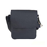 Сумка чоловіча шкіряна 2 відділи BGS 23*20*7 см чорна флотар BGS3064, фото 8