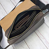 Чоловіча шкіряна сумка-бананка BGS оливкова хакі BGS3068, фото 3