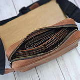 Чоловіча шкіряна сумка бананка BGS коньячна BGS3069, фото 2