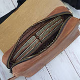 Чоловіча шкіряна сумка бананка BGS коньячна BGS3069, фото 3