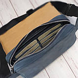 Чоловіча шкіряна сумка-бананка BGS синя BGS3070, фото 3