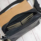 Чоловіча шкіряна сумка бананка BGS чорна BGS3071, фото 2