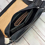 Чоловіча шкіряна сумка бананка BGS чорна BGS3071, фото 3