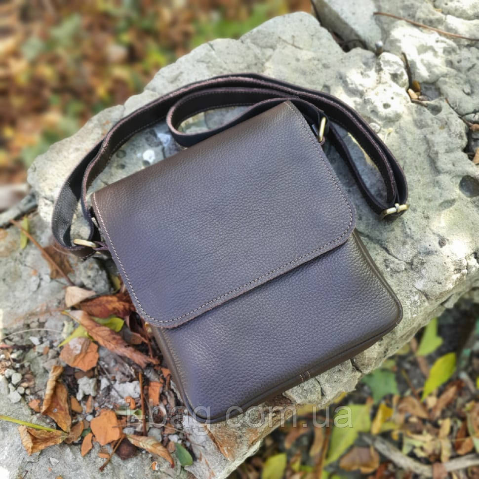 Чоловіча сумка шкіряна BGS флотар коричнева BGS3072, фото 1