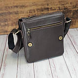 Чоловіча сумка шкіряна BGS флотар коричнева BGS3072, фото 5