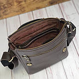 Чоловіча сумка шкіряна BGS флотар коричнева BGS3072, фото 6