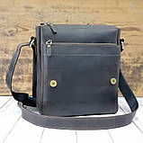 Чоловіча повсякденна шкіряна сумка BGS коричнева 28*24*7 см BGS3075, фото 2