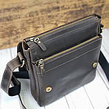 Чоловіча повсякденна шкіряна сумка BGS коричнева 28*24*7 см BGS3075, фото 5