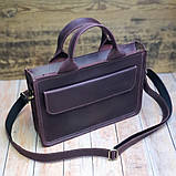 Шкіряна офісна сумка BGS бордового кольору BGS3079, фото 2