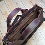 Шкіряна офісна сумка BGS бордового кольору BGS3079, фото 4