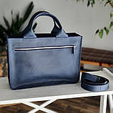 Жіноча шкіряна ділова сумка BGS синя BGS3080, фото 3
