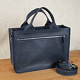 Жіноча шкіряна ділова сумка BGS синя BGS3080, фото 5