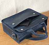 Жіноча шкіряна ділова сумка BGS синя BGS3080, фото 6