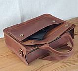 Жіноча шкіряна ділова сумка BGS коньячна BGS3082, фото 5