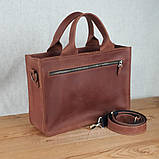 Жіноча шкіряна ділова сумка BGS коньячна BGS3082, фото 6