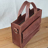 Жіноча шкіряна ділова сумка BGS коньячна BGS3082, фото 9