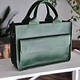 Жіноча шкіряна ділова сумка BGS зелена BGS3083, фото 2