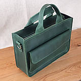 Жіноча шкіряна ділова сумка BGS зелена BGS3083, фото 8
