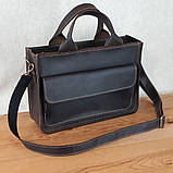 Жіноча шкіряна ділова сумка BGS коричнева BGS3084, фото 3