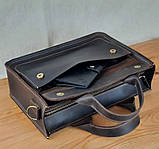 Жіноча шкіряна ділова сумка BGS коричнева BGS3084, фото 4