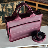 Жіноча шкіряна ділова сумка BGS бордова BGS3085, фото 2
