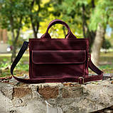 Жіноча шкіряна ділова сумка BGS бордова BGS3085, фото 4