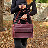 Жіноча шкіряна ділова сумка BGS бордова BGS3085, фото 6