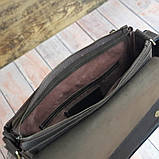 Чоловіча шкіряна сумка через плече BGS 35*24*8 см коричнева BGS3087, фото 6