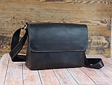 Чоловіча шкіряна сумка через плече BGS 35*24*8 см коричнева BGS3087, фото 7