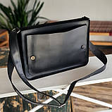 Чоловіча шкіряна сумка для документів А4 BGS чорна BGS3088, фото 3