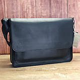 Чоловіча шкіряна сумка для документів А4 BGS чорна BGS3088, фото 5