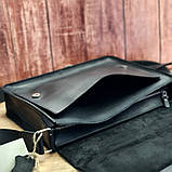 Чоловіча шкіряна сумка для документів А4 BGS чорна BGS3088, фото 6