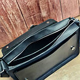 Чоловіча шкіряна сумка для документів А4 BGS чорна BGS3088, фото 7