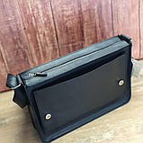 Чоловіча шкіряна сумка для документів А4 BGS чорна BGS3088, фото 8