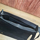 Чоловіча шкіряна сумка для документів А4 BGS чорна BGS3088, фото 9