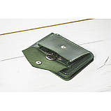 Шкіряний гаманець з притиском для грошей і монетницею BGS 12,5*8,5 см зелений BGS3090, фото 4