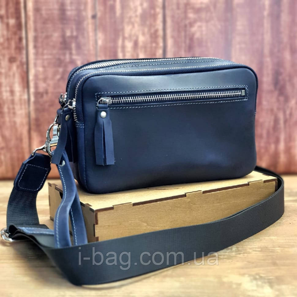 Сумка жіноча шкіряна BGS синя BGS3094, фото 1