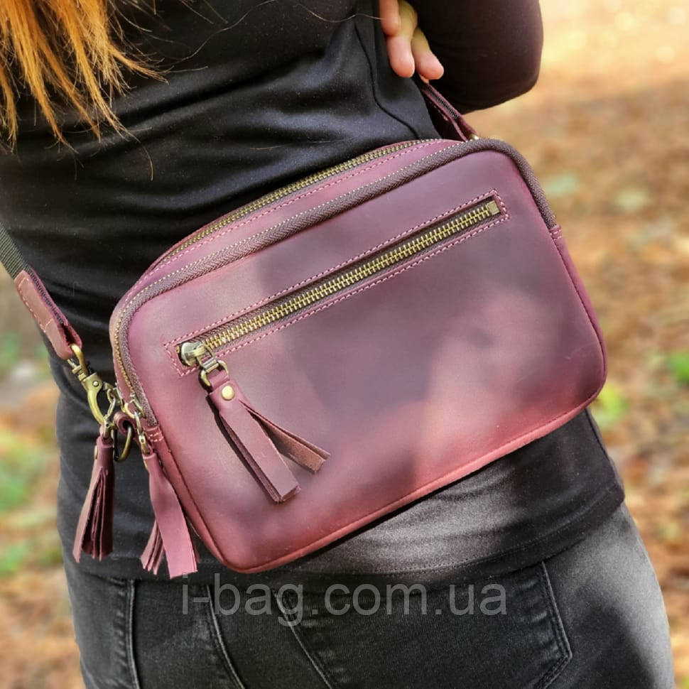 Сумка жіноча шкіряна BGS бордова BGS3095, фото 1