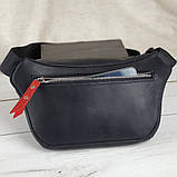 Жіноча шкіряна сумка на пояс бананка BGS чорна BGS3096, фото 2