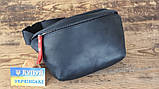Жіноча шкіряна сумка на пояс бананка BGS чорна BGS3096, фото 5