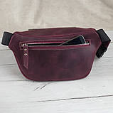 Жіноча шкіряна сумка на пояс бананка BGS бордова BGS3098, фото 2